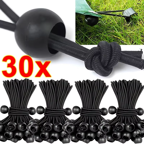 Outdoor Elastic Ball Rope Bungee Cords Portable Tent Fixing Tarpaulin Awning Can - Bild 3 von 20