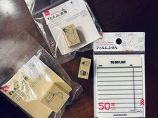 Daiso Japan Rubber Stamps Bear Cat Coffee Cup Cupcake Clear Sticky Notes Journal