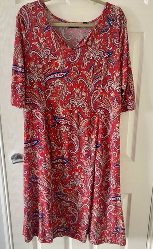 Nina Leonard red pattern dress - size XL