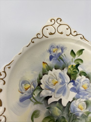 Vintage Enesco Japan Floral Handbemalt Keramik Wandteller - Bild 7 von 15