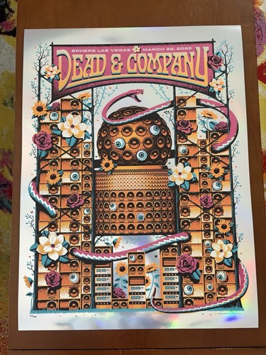Dead and Company  FOIL POSTER Las Vegas 3/22/2025 Sphere SUNDAY DKNG 25 ⚡️ - Picture 1 of 5