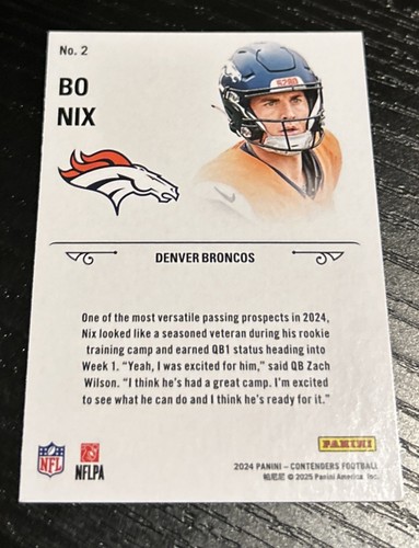 2024 Panini Contenders Bo Nix Rookie Stallions  - Foto 2 di 2