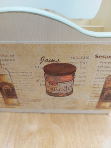 Wooden Shabby Chic Storage Box Caddy With Handle 4 X Compartments 20 X 15 X 21cm - Picture 15 of 20