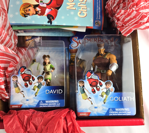 Superbook Serie 1 Gizmo Buon Natale Box David Golia Figure Nuovo CBN - Foto 2 di 4