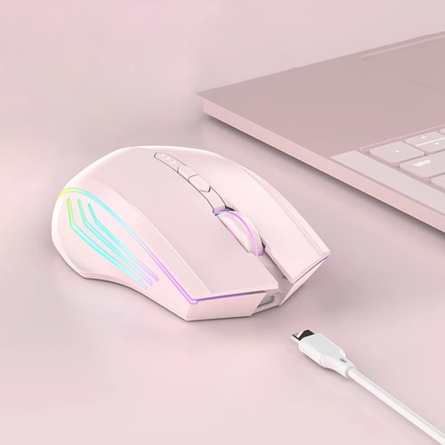 High-performance 2.4GHz Rechargeable Wireless Gaming Mouse, With Mute Keys, RGB - Afbeelding 9 van 21