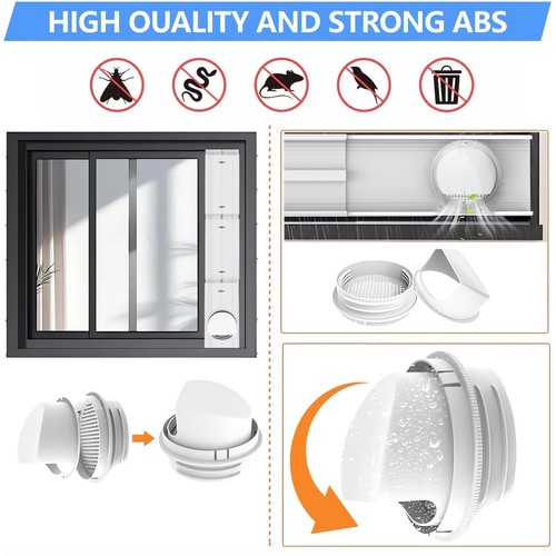 Portable AC Window Vent Kit, Adjustable PVC Window Seal Panel for Sliding Win... - Picture 4 of 6