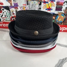 Unisex Breathable Mesh Fedora Trilby Jazz Cap Panama Fedora Pork Pie Hats Lot X5