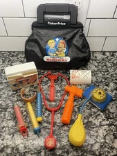 Vintage 1987 Fisher Price Doctor Kit Doctor's Bag Medical Set