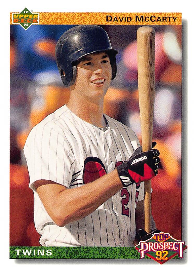 David McCarty 1992 Upper Deck 75 Minnesota Twins Rookie BASEBALL Card