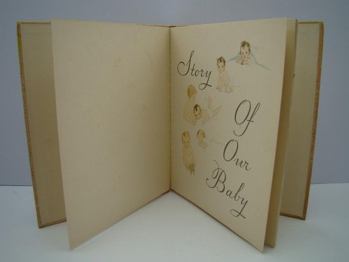 Geschichte unseres Babys Andenkenbuch 1929 Erinnerungsalbum Illustrierte Cover Luftballons - Bild 2 von 9