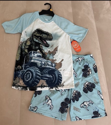 Wonder Nation Boys Short Sleeve Tee and Shorts Pajama Set, 2-Piece,LARGE