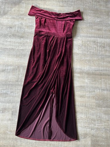 Vestido Anthropologie BHLDN Edison Terciopelo Fuera del Hombro Talla 16 Formal Largo Usado en Excelente Condición - Imagen 16 de 16