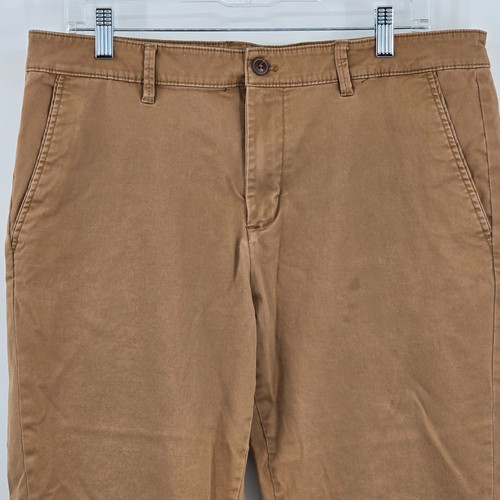 Pantalones chinos vintage resistentes a la intemperie para hombre 34x32 marrón frente plano W3F044 - Imagen 4 de 9