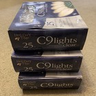 Lot (3) HOLIDAY TIME C9 25 Light Set 25ft Indoor/Outdoor Clear Christmas Lights