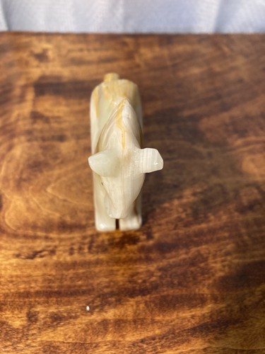 Vintage Onyx Alabaster Hand Carved Marble Stone White & Brown Horse/Pony Figure - Picture 10 of 15