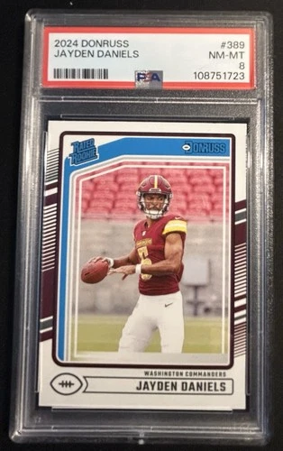 2024 Panini Donruss - Rated Rookie Jayden Daniels #389 (RC) PSA 8