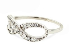 925 Sterling Silver Infinity Ring Cubic Zirconia Accent Love Knot Band