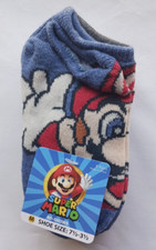 SUPER MARIO BROS NINTENDO 5-Pack No Show Kids Sock Size (7 1/2 - 3 1/2) NWT