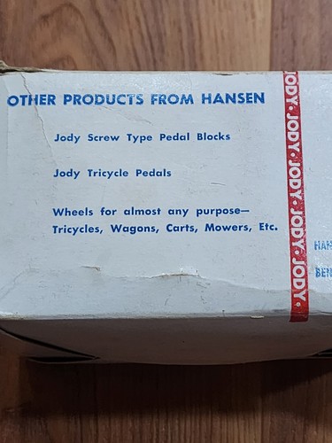 Hanson Cycle Works - Bloques de pedales de construcción de triciclo Jody de colección, caja original - Imagen 4 de 7