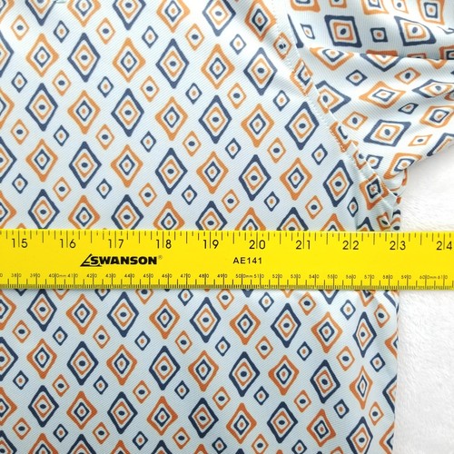 Toes on the Nose Polo Shirt Men XL Blue Geometric Lido Performance UPF Quick Dry - Picture 7 of 8
