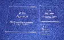 3 Piece Square Set 1", 2", 3" 1/8" Clear Acrylic - Quilting Templates- No seam