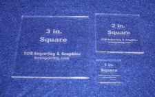 3 Piece Square Set 1", 2", 3"  1/8" Clear Acrylic - Quilting Templates- No seam