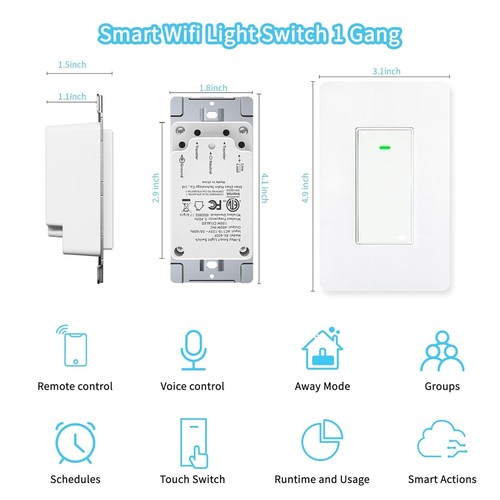 3-Way Smart Light Switch, Compatible with Alexa & Google Home - Remote Control - Picture 5 of 10