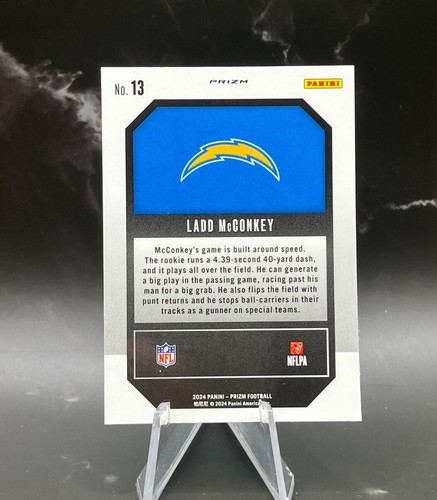 2024 Panini Prizm Ladd McConkey Emergent Green Ice Prizm Rookie MINT LA Chargers - Picture 2 of 2
