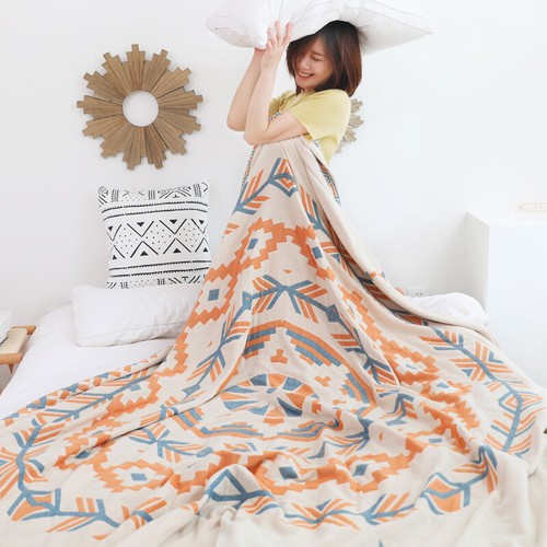 Blankets Summer Quilt Bed Cover Flat Sheet 4 Layers Cotton Gauze Towel Blanket - Picture 7 of 16