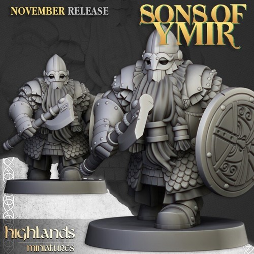 Dwarf Huscarls Unit x 20 no command – Highlands Miniatures – Sons of Ymir - Picture 13 of 13