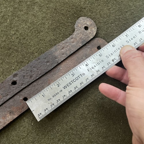 Antique Large Hinge Hand Forged Barn Door Farmhouse - Picture 12 of 15