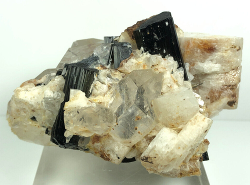 Nice Black Tourmaline Crystal with Quartz Specimen Unique Shape Piece 261 Grams - Picture 8 of 8