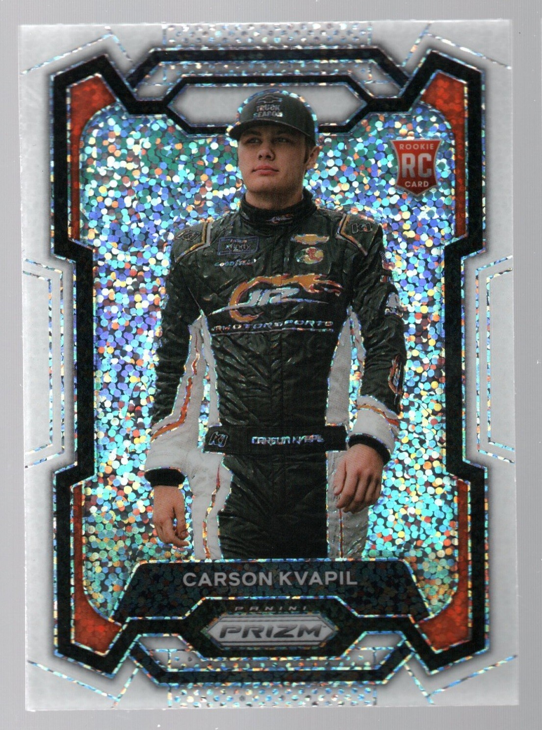 2024 NT National Treasures Racing Prizm White Sparkle Carson Kvapil 85