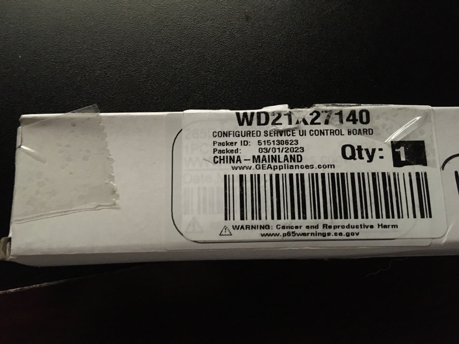 NEW “OEM” GE DISHWASHER CONFIGURED SERVICE UI CONTROL BOARD WD21X27140