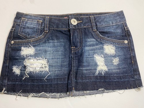 GUESS Mini Denim Rock Damen Größe 25 Dark Wash Distressed Blue Jeans - Bild 1 von 8
