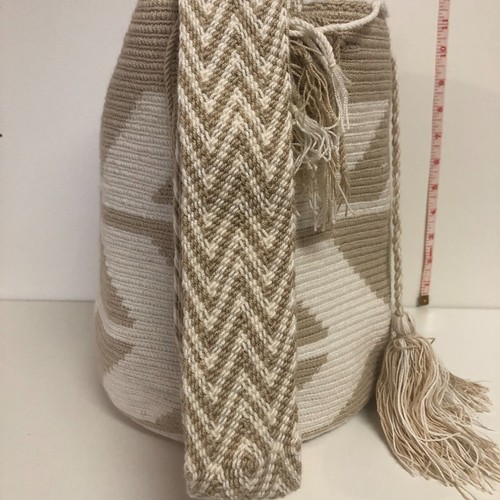 Authentic colombian Mochilas Wayuu Large 11" Unique Natural Fibers Handmade - Picture 5 of 7