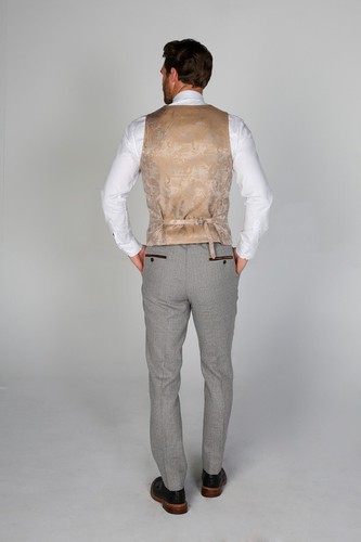 Traje de tweed para hombre y niño ajuste a medida boda oficina formal crema conjunto a juego - Imagen 23 de 25
