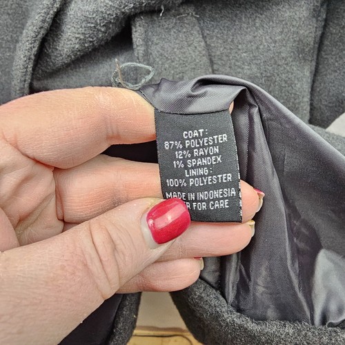 A Byer Coat Woman’s Size Large Gray Trench Dress Coat - Picture 6 of 9