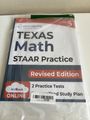 STAAR Practice TEXAS Math Grade 5 :Lumos Learning Revised Edition NEW SEALED
