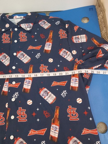 Camicia St. Louis Cardinals Budweiser birra stampa all over abbottonata taglia XLg - Foto 10 di 17
