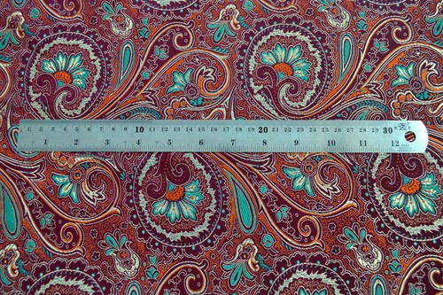 Faux Silk Brocade (Colorful Paisley) Jacquard Damask Kimono Fabric Material BL18 - Picture 19 of 24