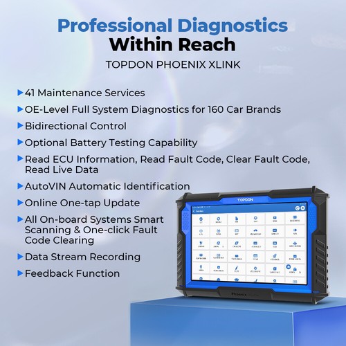 TOPDON Phoenix XLink Car Diagnostic Tool Bidirectional Scanner CANFD&DOIP Coding - Picture 5 of 24