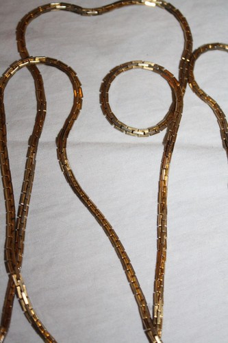 Maßgefertigte Vintage handgefertigte chinesische Seide asiatischer Umschlag Handtasche mit 56" VENDOME Goldkette - Bild 11 von 12