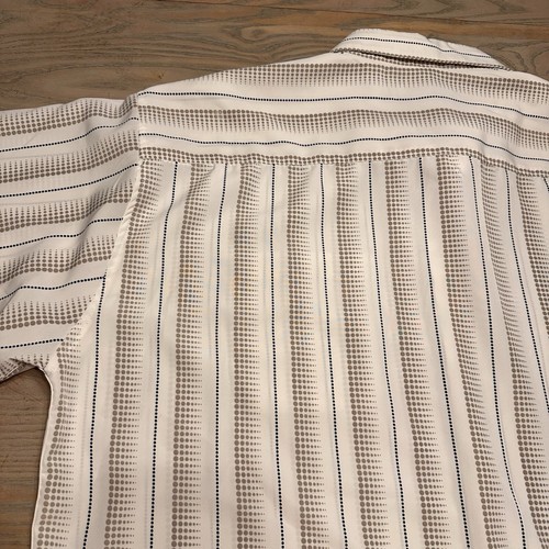 Camisa Marquis Blanca Salvaje Geométrica Rayas Para Hombres 3XL Corta Slv Círculos Abotonados - Imagen 12 de 18