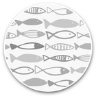 2 x Vinyl Stickers 25cm (bw) - Colorful Funky Fish Pattern  #36356