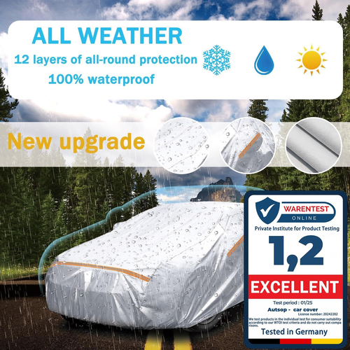 SUV Car Cover Waterproof All Weather,12-Layer Car Covers for Automobiles Outdoor - Picture 2 of 6