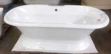 Cast Iron Double Ended Pedestal Tub 72 INCH With Faucet drillings Aqua Eden