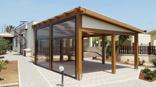 Airtight curtain with side guides in transparent crystal PVC with drawer - Picture 7 of 17