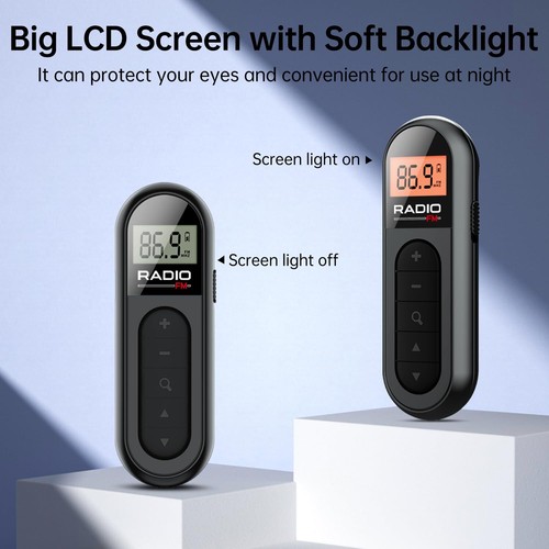 Mini Digital Portable Pocket LCD AM/FM Radio Stereo USB Rechargeable w/ Earphone - Picture 5 of 25