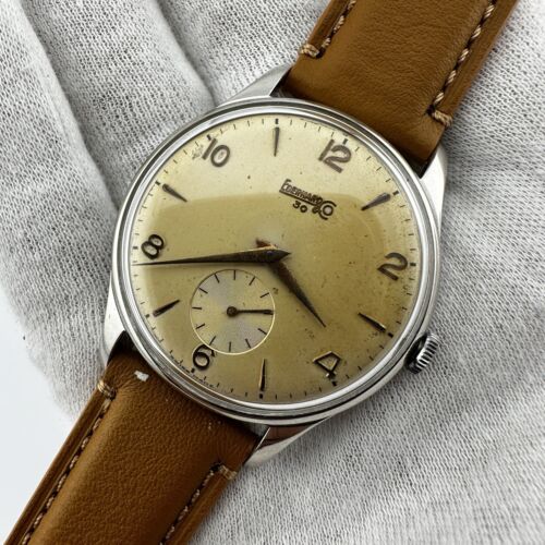 Orologio Uomo Vintage Eberhard Oversize Acciaio 37mm Swiss Made Mod. 30 - Imagen 5 de 15